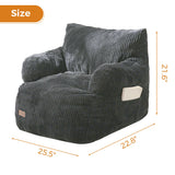 MAXYOYO Kids Bean Bag Chair, Stuffed Toddler Bean Bag Sofa with Filler Bean Bag Chair for Boys and Girls, Dark Grey