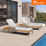 PURPLE LEAF Outdoor Chaise Lounge Patio Lounge Chair Recliner with Side Table and Cushion for Poolside Balcony Backyard