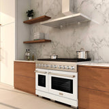 ZLINE 48"Paramount Dual Fuel Range Stainless Steel, White Matte, SDR-WM-48