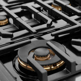 ZLINE 36" Paramount Gas Rangetop Black Stainless Steel Champagne Bronze SRTBZ-36-CB