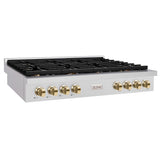 ZLINE 48" Paramount Gas Rangetop DuraSnow® Stainless Steel Champagne Bronze SRTSZ-48-CB