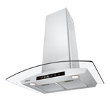 CIARRA 30 Inch Glass Smart Wall Mount Canopy Range Hood with Alexa and Google Home Voice Control CAS75502W-OW