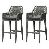PURPLE LEAF Modern Bar Stools Aluminum Bar Stool with Cushion for Indoor and Outdoor, Kitchen Island