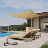 PURPLE LEAF Outdoor Daybed for Patio, Poolside Chaise Lounge Bed with Cushion, Olefin Blend Fabric, Aluminum Frame Sunbed with Side Table for Deck and Backyard