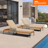 PURPLE LEAF Outdoor Chaise Lounge Patio Lounge Chair Recliner with Side Table and Cushion for Poolside Balcony Backyard