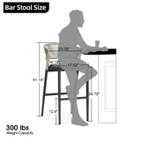 PURPLE LEAF Outdoor Bar Stool Set of 6, Wicker Chairs Bar Chairs with Cushion, All-Weather Patio Furniture kitchen stools