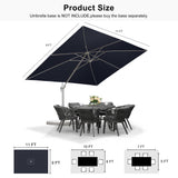 PURPLE LEAF Morden White Outdoor Umbrella Premium Aluminum Patio Cantilever Pool Sun Umbrellas