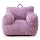 MAXYOYO Kids Bean Bag Chair, Corduroy Bean Bag Couch with Armrests for Children's Room (Purple)