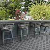 PURPLE LEAF Outdoor Bar Stools Counter Stools Rattan Bar Stools Chair with Backrest for Indoor or Outdoor, Kitchen lsland