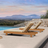 PURPLE LEAF Outdoor Daybed for Patio, Poolside Chaise Lounge Bed with Cushion, Olefin Blend Fabric, Aluminum Frame Sunbed with Side Table for Deck and Backyard