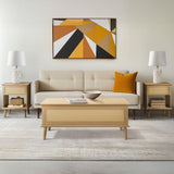 Rattan Lift-Top Mid-Century Storage Coffee Table