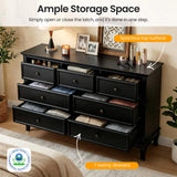 7 Drawer Dresser with Solid Wood Legs