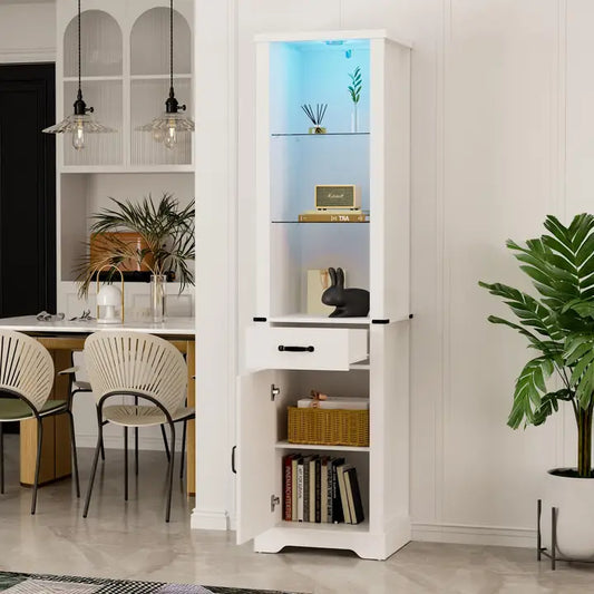 Wholesale 75'' Tall Storage Cabinet with LED Light