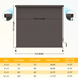 Solar Crank Outdoor Roller Shade with Teslin, No Cassette