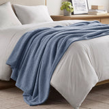 Solid Neutral Faux Feathersoft Blanket, Navy Blue