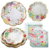 Garden Blooms 62pc Party Tableware Set for 16