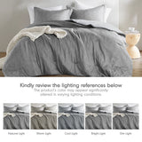 5pcs / 7pcs Chambray Denim Inspired Comforter Set, Gray