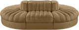 Rummi - Oval Velvet Performance Fabric Upholstered 6 Piece Modular Sectional