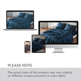 Wrinkle-Free Solid Satin Luxury Sheet Set, Midnight Blue