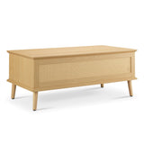 Rattan Lift-Top Mid-Century Storage Coffee Table