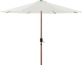Fiji - Aluminum Patio Umbrella With Round White And Teak Base