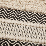 Hand-Woven Shaggy Boho Bath Rug, Black