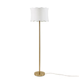 Textured Ceramic Floor Lamp with Scallop-Shaped Shade, Gold