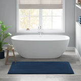 100% Cotton Tufted 3000 Gsm Reversible Bath Rug, Navy