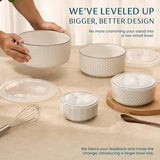 Kook Ceramic Nesting Bowls with Lids, Set of 4