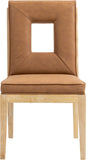 Gwendolyn - Faux Leather Dining Side Chair With Natural Frame (Set of 2)