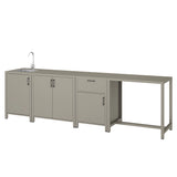 4-in-1 Modular Aluminum Outdoor Kitchen – Sink, Bar+Storage