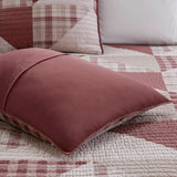 3 Piece Geometric Cotton Coverlet Mini Set, Red