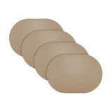 Strata Leather Taupe Placemat - Oval 13.3x16.5"- Set of 4