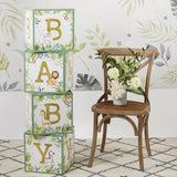 Safari Baby Block Boxes Set of 4 Party Decor