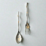 Sakura Stainless Steel Coffee Spoon & Fork Set