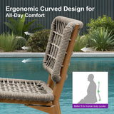 PURPLE LEAF Patio Counter Height Bar Stools Set of 2 Metal Bar Chairs with Back Wicker Woven Stools for Kitchen Island Pool Garden Outdoor Barstools