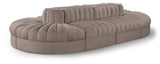Rummi - Oval Velvet Performance Fabric Upholstered 8 Piece Modular Sectional