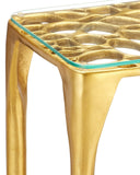 Honeycomb Gold Console Table
