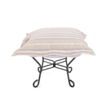 Indoor/Outdoor Puff Scroll Ottoman Dune Sand