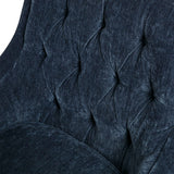 Armed Accent Chair with Tufted Back, Navy Blue