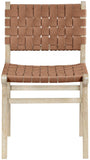 Entwine - Vegan Leather Upholstered Dining Chair - Painted Natural