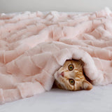 Faux Fur Velvet Throw 50x60", Pink
