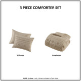Chenille Tufted Jacquard Oversized Comforter Set, Tan