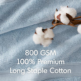 800GSM Ultra-Soft Cotton Absorbent Towel Set, Light Blue
