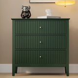 Large Fluted 3 Drawer Dresser, Modern Nightstand Cabinet