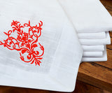White Wedding Napkins - Victorian Napkins