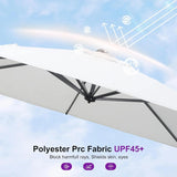 PURPLE LEAF Pool Umbrella Outdoor Cantilever Umbrella with In-ground Base