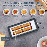 Plum Chef 4-Slice Toaster, Extra Wide Long Slot Toaster with Warming Rack, 6 Browning Settings, Bagel/Defrost/Reheat Functions, Removable Crumb Tray, Stainless Steel Housing 1350W, Matte Blue