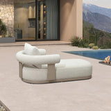 PURPLE LEAF Outdoor Chaise Lounge Modern Luxury Aluminum Lounger Daybed with Olefin Lumbar Pillow and Armrest for Patio Poolside Beach Sunbathing Deck