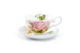 Hydrangea Hummingbird Bone China Cup & Saucer, 7oz